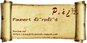 Paunert Árpád névjegykártya