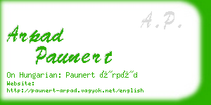 arpad paunert business card